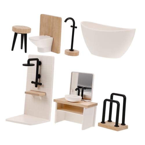 SOIMISS Miniatur Badezimmer Set Teilig für Puppenhaus Umfassende Ausstattung mit Duschraum Waschbecken Toilette Frisiertisch Handtuchhalter Badewanne und Wasserhahn Realistische SOIMISS Miniatur Badezimmer Set Teilig für Puppenhaus Umfassende Ausstattung mit Duschraum Waschbecken Toilette Frisiertisch Handtuchhalter Badewanne und Wasserhahn Realistische von SOIMISS