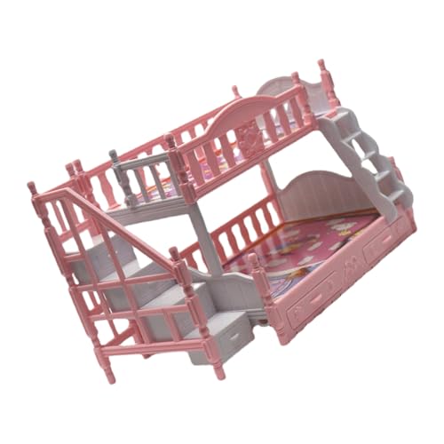 SOIMISS Miniatur Etagenbett Maßstab Puppenhaus Möbel Doppelstockbett Rosa Mini Haus Dekoration Kinderzimmer Zubehör SOIMISS Miniatur Etagenbett Maßstab Puppenhaus Möbel Doppelstockbett Rosa Mini Haus Dekoration Kinderzimmer Zubehör von SOIMISS