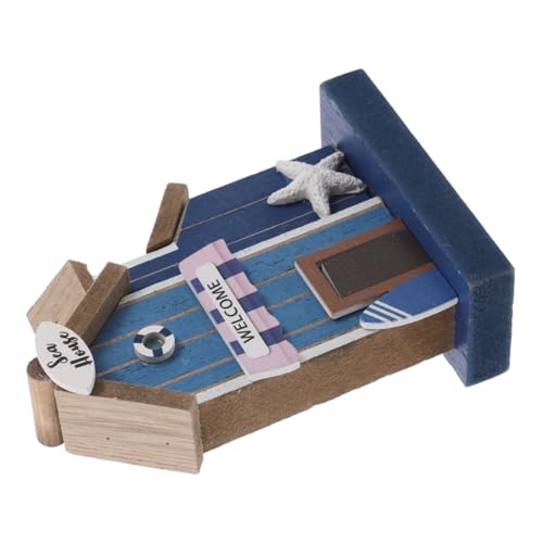 SOIMISS Miniatur Holz Strand Deko Mediterrane Miniatur Strandfigur für Puppenhaus Nautische Sand Szene Zubehör Handgefertigte Küsten-Dekoration DIY Zen Garten Accessoire von SOIMISS