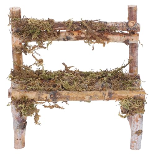 SOIMISS Miniatur Holzstuhl Miniaturmöbel Puppenhaus Zubehör Retro Stil Detailgetreues Design für Fensterdekoration Mikrolandschaft Authentischer Mini Stuhl Ornament von SOIMISS