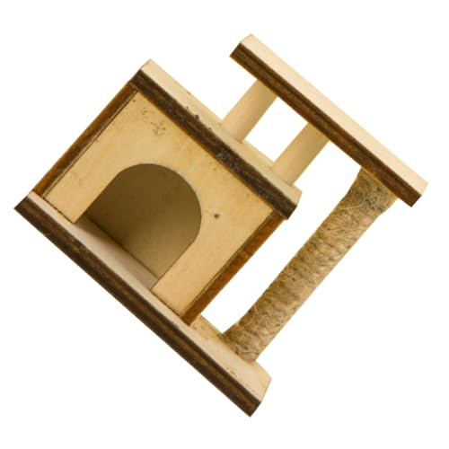 SOIMISS Miniatur Katzenkratzbaum aus Holz Langlebig und Handgefertigt Niedliche Mini Dekoration für Puppenhaus und Miniatur Szenen Glatte Oberfläche Perfektes Zubehör für Katzenliebhaber von SOIMISS