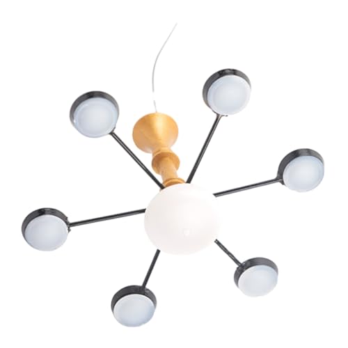 SOIMISS Miniatur Kronleuchter Miniatur Deckenleuchte Modell Lampe für Puppenhaus Wohnzimmer Esszimmer Warmweiß Gold Schwarz von SOIMISS
