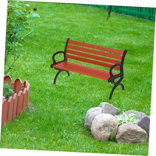 SOIMISS Miniatur Modell Braunrot Miniatur Möbel für Puppenhaus Mini Deko Bank für Puppenhaus Schlafzimmer und Garten Zubehör von SOIMISS