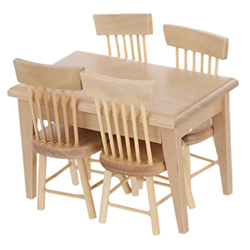 SOIMISS Miniatur Möbel Set aus Holz Tisch Stühle für Puppenhaus Dekorative Spielzeugmöbel für Kinderzimmer für Miniaturküche und Foto Requisiten Teiliges Set mit Feiner Verarbeitung von SOIMISS