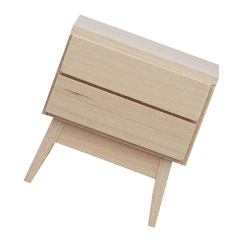 SOIMISS Miniatur Nachttisch aus Naturbelassenem Holz Puppenhaus Mini Schrank Handgefertigtes Modell für Miniaturhaus Dekoration Kompakt Detailreich Stilvoll für Puppenhaus Landschaft von SOIMISS