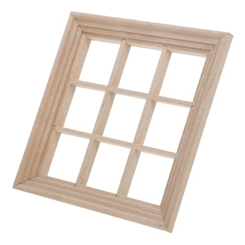 SOIMISS Miniatur Puppenhaus Fensterrahmen aus Holz DIY Fach Quadratisches Modell für Vielseitige Dekoration Glatte Holzoberfläche für Moderne und Rustikale Puppenhäuser Einfach von SOIMISS