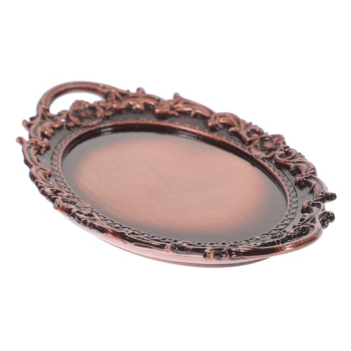 SOIMISS Miniatur Retro Metalltablett Ovaler Miniatur Servierteller Rotkupfer Puppenhaus DIY Zubehör Kleines Dekogeschirr für Puppenhaus Wohnzimmer Küche Esszimmer SOIMISS Miniatur Retro Metalltablett Ovaler Miniatur Servierteller Rotkupfer Puppenhaus DIY Zubehör Kleines Dekogeschirr für Puppenhaus Wohnzimmer Küche Esszimmer von SOIMISS