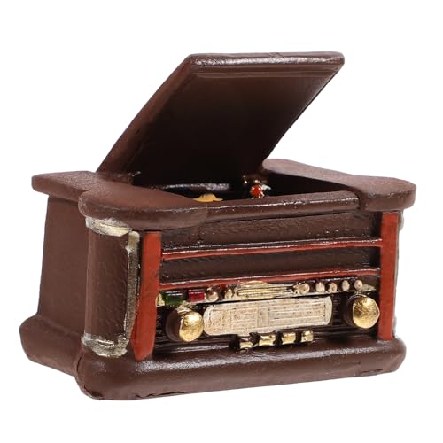 SOIMISS Miniatur Retro Plattenspieler Modell Miniaturspielzeug Puppenhaus Dekoration Kleine Vintage Elektrogerät Mini Haus Ornament Realistische Proportionen Feine Verarbeitung von SOIMISS