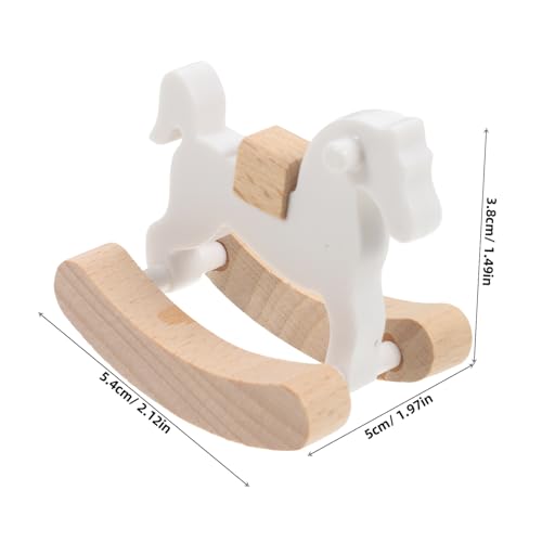 SOIMISS Miniatur Schaukelpferd Puppenhaus Möbel Vintage Stil Mini Holz Schaukelstuhl Modell Miniaturhaus Zubehör Dekoration für Puppenhaus und Foto Requisiten von SOIMISS