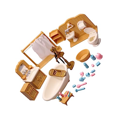 SOIMISS Miniatur Toilettenmöbel Detailgetreues Leichtes Material Lebensechte Miniatur Badezimmermöbel für Puppenhaus DIY Dekoration Kindgerechtes Mini Badzimmer Zubehör von SOIMISS