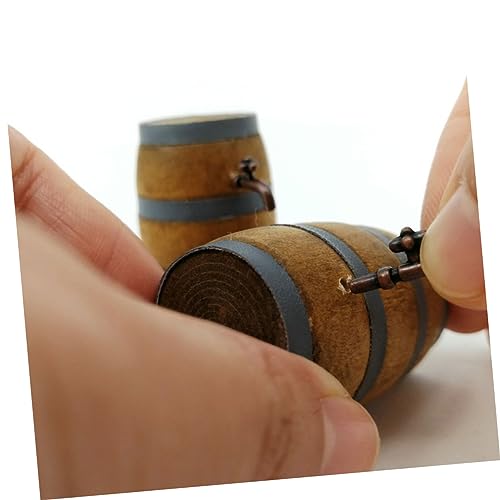 SOIMISS Miniatur Wein Holzfass mit Zapfhahn Stabiles Leichtes Bar dekor für Puppenhaus und Micro Welt Fein Verarbeitetes Langlebiges Holzornament als Tischdekoration und Zubehör von SOIMISS