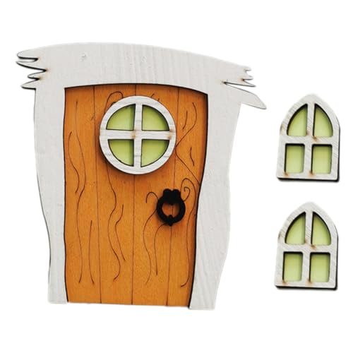 SOIMISS Miniature Holz und Fenster Kreative Garten Dekoration für Fotografie Requisiten und Puppenhaus Zubehör Leuchtende Ornamente für Magische Erlebnisse von SOIMISS