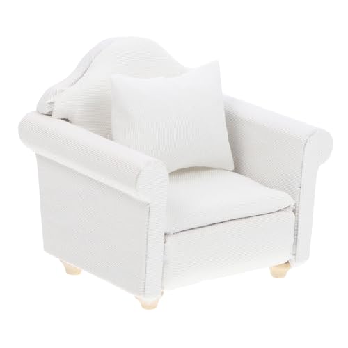 SOIMISS Miniatursofa für Puppenhaus Weißes Europäisches Sofa mit Kissen für Wohnzimmer Szenen für Kreative Spiele Fantasie von SOIMISS