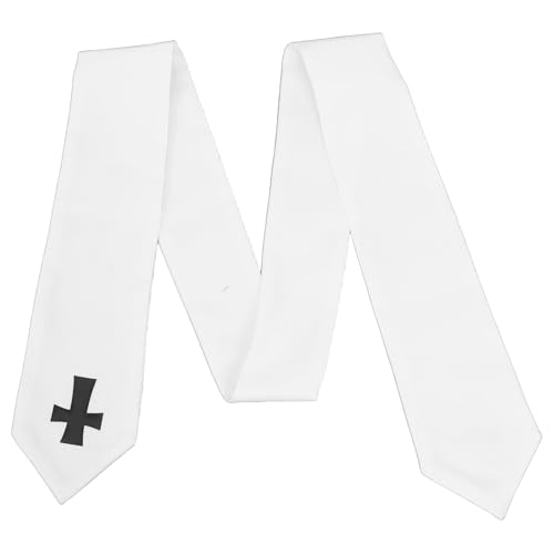 SOIMISS Mittelalterliche Stola für Männer Weiße Hochzeitsstola mit Kreuzstickerei für Halloween Cosplay und Kirchliche Anlässe und Vielseitig für Geistliche und Priester von SOIMISS
