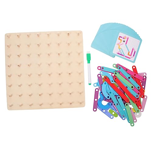 SOIMISS Montessori Holz Geobrett Lernspielzeug für Geometrisches Puzzle Pädagogisches Hand Auge Koordination und Geduld Geeignet für Vorschulkinder von SOIMISS