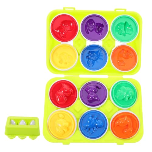 SOIMISS Montessori Lernspielzeug Set mit Farbigen Drehbaren Eierformen für Kleinkinder Farb und Formerkennung Logischem und Feinmotorikentwicklung von SOIMISS