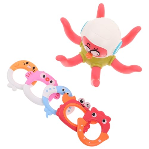 SOIMISS Octopus Schwimmtier Ringwurfspiel Babysicheres Wasserspielzeug für Badewanne Pool und Outdoor Hautfreundlich mit Glatten Kanten Kompakt und Vielseitig für Spaß von SOIMISS
