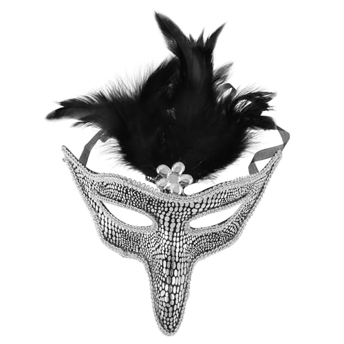 SOIMISS Lochlose Maske Für Halloween Venezianisches Maskenkostüm Mit Gefiedertem Rand SOIMISS Lochlose Maske Für Halloween Venezianisches Maskenkostüm Mit Gefiedertem Rand von SOIMISS