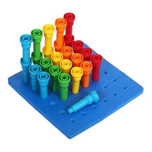 SOIMISS Pegboard für Kleinkinder Bunte Pilz Stecker Motorische Feinmotorik Sortier und Zählspiel Pädagogisches Steckspiel für Frühe Entwicklung und Hand Auge Koordination von SOIMISS