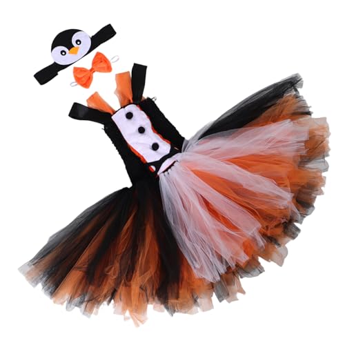 SOIMISS Pinguin Kostüm mit Tutu Kleid Niedlichem Pinguin Haarreif und Fliege Weiches Halloween Outfit für Mädchen und Jungen Bequemes Tierkostüm für Themenparty und Rollenspiel von SOIMISS