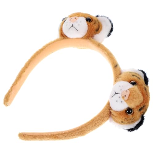 SOIMISS Plüsch Tiger Haarreif Tierkostüm Accessoire für Dschungel und Waldthemen Partys Bequemes Cosplay Stirnband für Bühnenauftritte Fotorequisiten und Geburtstagsfeiern von SOIMISS