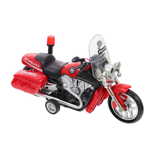 SOIMISS Polizei Motorrad Pull Back Funktion Leichtes Metallmodell Rotes Motorrad Für Kleine Hände Geschenkidee Geburtstag Weihnachten von SOIMISS
