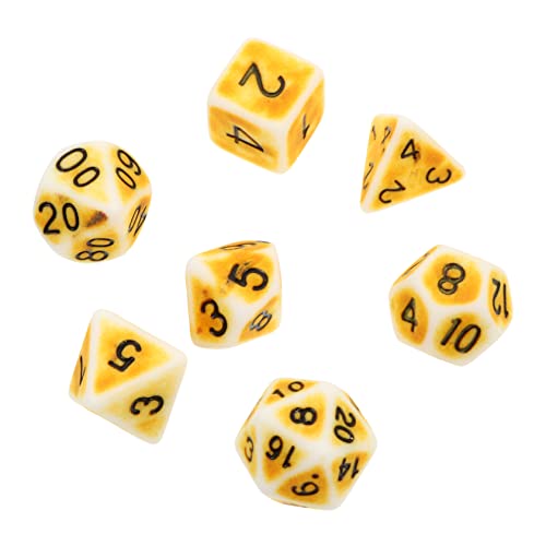 SOIMISS Polyedrisches Würfelset Teilig Retro Acrylspielwürfel für Rollenspiele Brettspiele Partyspiel Zubehör Langlebig Leicht Tragbar von SOIMISS