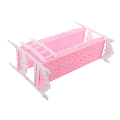 SOIMISS Prinzessinnen Puppenbett Zubehör Doppelstockbett für Mädchen für Rollenspiele Detailgetreues Miniaturmöbel für Puppenhäuser Fördert Kreativität und Vorstellungskraft von SOIMISS