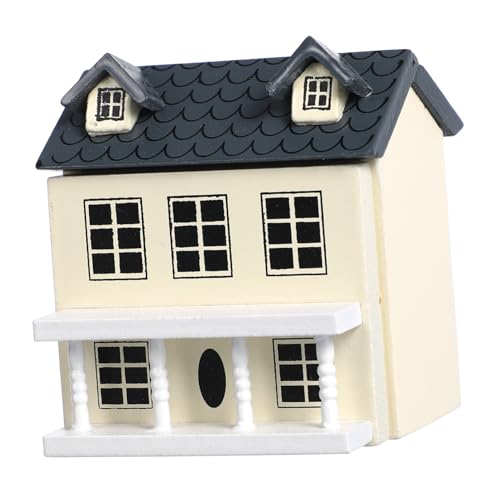 SOIMISS Puppenhaus Kleines Spielzeughaus Häuser Miniatur Puppenhaus Küche Lebensmittel Hausmodelle Winzige Häuser DIY Bemaltes Minihausmodell Minihaus Ornament Modellhaus Holz von SOIMISS