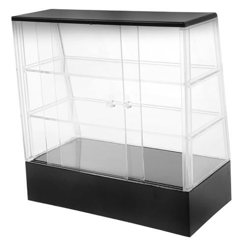 SOIMISS Puppenhaus-Kuchenschrank für kinderspielzeug kinderspielsachen puppenstubenmöbel Kuchenladenmodell Fall Miniaturschränke Puppenhaus Mini Vitrine Plastik Black von SOIMISS