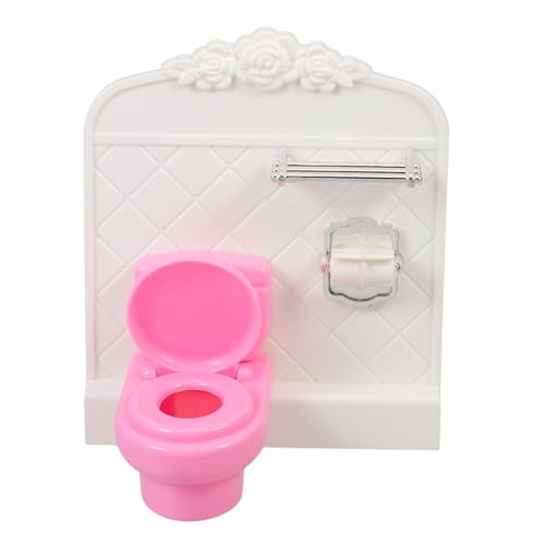 SOIMISS Puppenhaus Toilette mit Tissue Rack Dekoratives Badezimmer Zubehör für Kleine Hausmöbel und Puppenhaus Szenarien SOIMISS Puppenhaus Toilette mit Tissue Rack Dekoratives Badezimmer Zubehör für Kleine Hausmöbel und Puppenhaus Szenarien von SOIMISS
