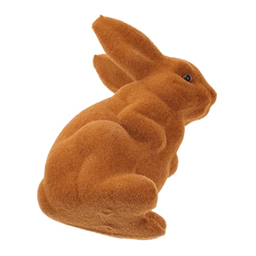 SOIMISS Realistische Hasenfigur Deko Skulptur Braun Niedliche Osterdekoration für Wohnräume Kleine Bunny Figur für Tisch Detailreiche Kaninchen Nachbildung für Party und Zuhause von SOIMISS