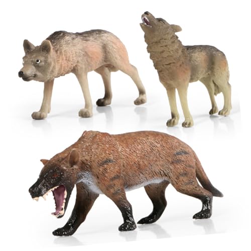 SOIMISS Realistische Wolf Figur Handbemalt Dekoratives Tiermodell als Fotorequisite und Kunstvolles Wohnaccessoire für Büro Auto und Kabinett Kindgerechtes Sammelspielzeug von SOIMISS