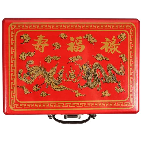 SOIMISS Retro Mahjong Box aus Hochwertigem Holz Stabile Aufbewahrung mit Rundem Rand Komfortabler Griff Handlich und Langlebig als Geschenkbox für Zuhause und Geschäft Tragbar für Mahjong von SOIMISS