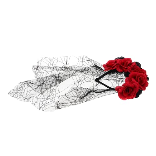 SOIMISS Rosenschleier Kopfbedeckung Mit Rosenblütenkrone Floraler Kronenschleier Schädel-halloween-stirnband Stirnband Mit Blumenkrone Blumenschleier Stirnband Gittergewebe Black SOIMISS Rosenschleier Kopfbedeckung Mit Rosenblütenkrone Floraler Kronenschleier Schädel-halloween-stirnband Stirnband Mit Blumenkrone Blumenschleier Stirnband Gittergewebe Black von SOIMISS