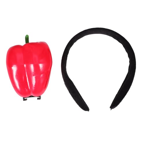 SOIMISS Rotes Paprika Haarband Simulation Gemüse Kostüm Stirnband Lustiges Haarreif für Erwachsene Party Zubehör von SOIMISS