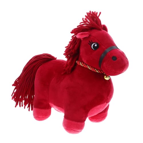 SOIMISS Rotes Plüschpferd Weiches Kuscheltier Pferdespielzeug für Jungen Chinesisches Neujahrs Maskottchen Desktop Dekoration und Kinderbegleiter Lernfördernd und Tragbar von SOIMISS