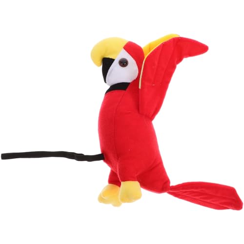 SOIMISS Schulterpapierpuppe Schulterpapagei Pirat Gefülltes Papageien-Piratenkostüm Vogel Plüsch Kuscheltier für gefüllter Papageienplüsch Papageienspielzeug rot von SOIMISS