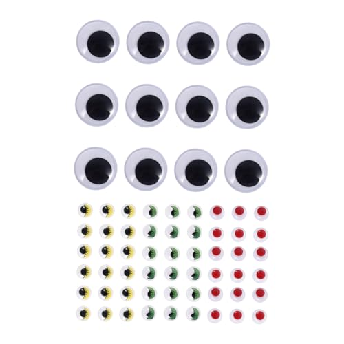 SOIMISS Self Adhesive Wackelaugen mit Bunten Wimpern und Schwarzen Augen Bunte Schwarze Augen für DIY Puppen und Handwerksdekoration von SOIMISS