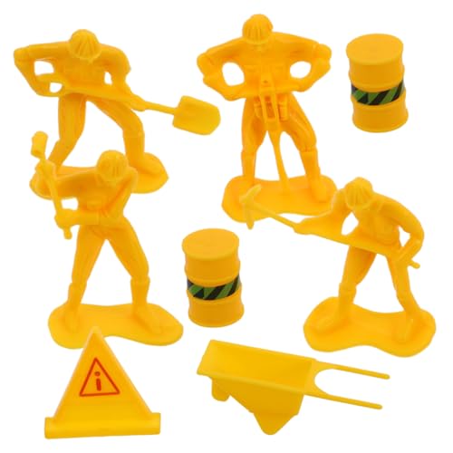 SOIMISS Simulation Worker Figurine Mini Bauarbeiter Figuren für Kuchendekoration und Geburtstagsparty Farblich Gemischt Einfache Anwendung Kreative Baustellen dekoration von SOIMISS