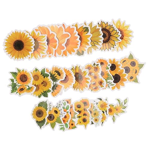 SOIMISS Sonnenblumen Aufkleber Paket 50 Stück Ästhetische Selbstgemacht Kunstaufkleber Für Wasserflaschen Scrapbooking Und Laptop Selbstklebende Blumen Aufkleber Für Kinder Und von SOIMISS