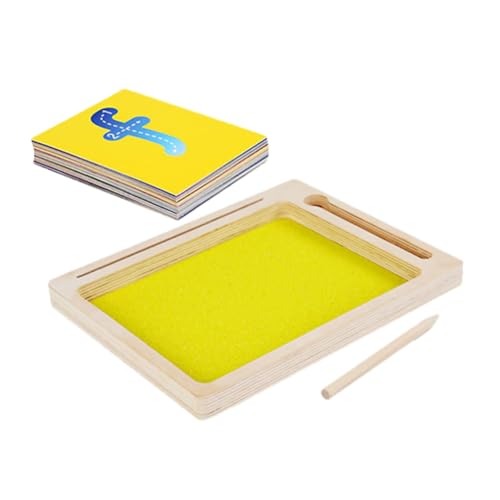 SOIMISS Spielzeugset Zum Sandmalen Montessori-lerntablett Buchstabenbildung Sandkasten Montessori-sandtablett Montessori-zeichenbrett Für Frühkindliche Bildung Holz von SOIMISS