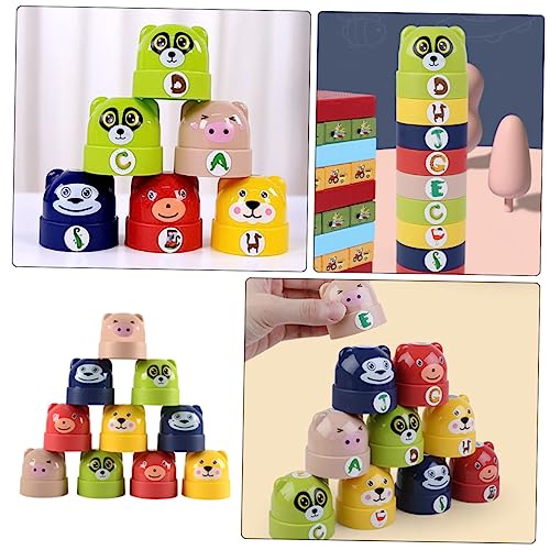 SOIMISS Stapelspielzeug Buntes DIY Bausteine Lernspielzeug für Vorschule von Formen Farben Zahlen Hand Auge Koordination und Kreativität von SOIMISS