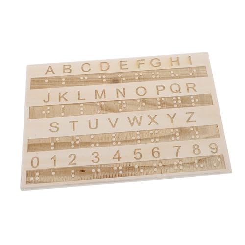SOIMISS Tafel Mit Braille-Alphabet Braille-lernwerkzeug Braille- Braille-Alphabet-Diagramm Blindenschrift Gadgets Für Blinde Montessori-zeichenbrett Briefbrett Aus Holz Hölzern von SOIMISS