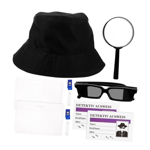SOIMISS Teiliges Detektiv Cosplay für Erwachsene Hut Brille und Lupe für Halloween Rollenspiele und Mottopartys Langlebige Materialien und Realistisches Design von SOIMISS
