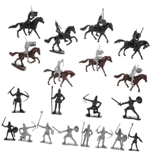 SOIMISS Teiliges Miniatur Ritterfiguren aus Kunststoff Mittelalterliche Soldaten und Pferde Modelle für Miniaturgärten Schulprojekte und Rollenspiele Geruchlos Langlebig Dekorativ von SOIMISS
