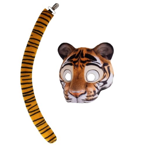 SOIMISS Tiger Mask und Set Atmungsaktives EVA Tierkostüm mit Elastischem Band Bequemes Cosplay Zubehör für Halloween Karneval Kostümpartys Passend für Erwachsene SOIMISS Tiger Mask und Set Atmungsaktives EVA Tierkostüm mit Elastischem Band Bequemes Cosplay Zubehör für Halloween Karneval Kostümpartys Passend für Erwachsene von SOIMISS