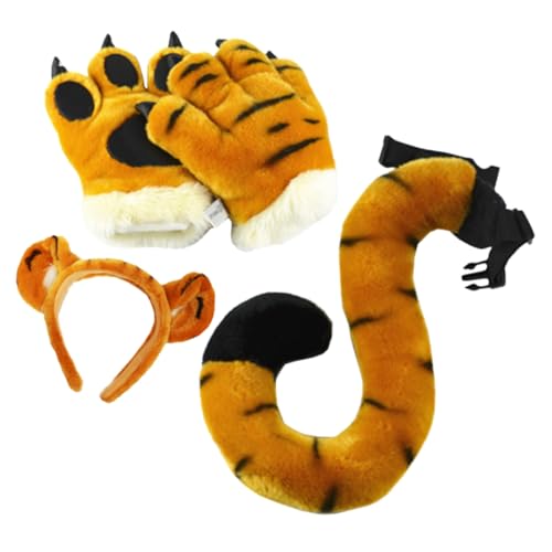 SOIMISS Tiger Ohren Haarreif Set mit Plüsch und Pfotenhandschuhen Weiches Kostümzubehör für Erwachsene für Halloween Karneval Cosplay und Party Hautfreundlich und Formstabil SOIMISS Tiger Ohren Haarreif Set mit Plüsch und Pfotenhandschuhen Weiches Kostümzubehör für Erwachsene für Halloween Karneval Cosplay und Party Hautfreundlich und Formstabil von SOIMISS