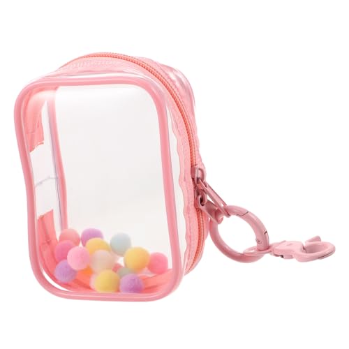 SOIMISS Transparente Tragetasche mit Schlüsselanhänger und Doppelreißverschluss für Aufbewahrung und Präsentation von Mini Figuren und Puppenzubehör von SOIMISS