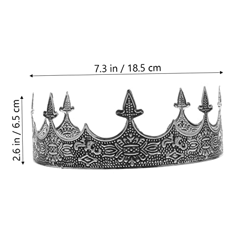 SOIMISS Vintage Herren Krone aus Metall Verstellbare Königliche Bühnenkrone für Cosplay Party und Kostümzubehör Stabile und Langlebige Kopfbedeckung in Antikem Silber Auffälliges Design SOIMISS Vintage Herren Krone aus Metall Verstellbare Königliche Bühnenkrone für Cosplay Party und Kostümzubehör Stabile und Langlebige Kopfbedeckung in Antikem Silber Auffälliges Design von SOIMISS